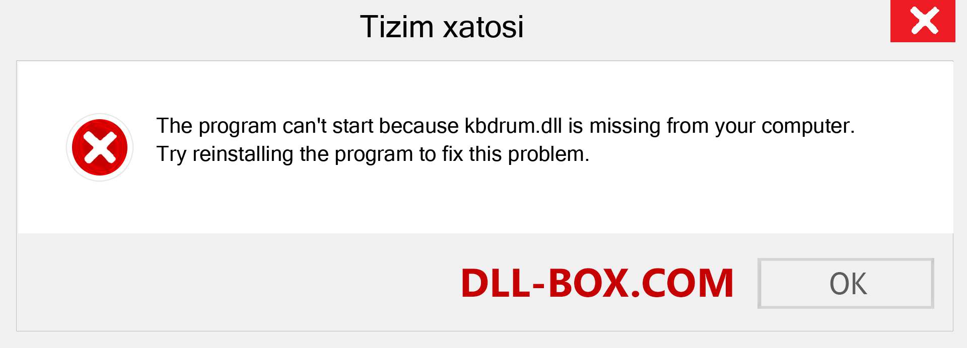 kbdrum.dll fayli yo'qolganmi?. Windows 7, 8, 10 uchun yuklab olish - Windowsda kbdrum dll etishmayotgan xatoni tuzating, rasmlar, rasmlar